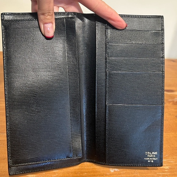 Celine black leather long flap wallet - Picture 5 of 9